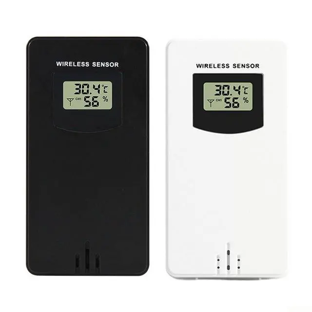 Alt view image 2 of 7 - Wireless Temperature and Humidity Sensor Weather Station, 433.92 MHz Radio Transmitter with LCD Display, White(White)