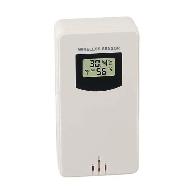 Alt view image 3 of 7 - Wireless Temperature and Humidity Sensor Weather Station, 433.92 MHz Radio Transmitter with LCD Display, White(White)