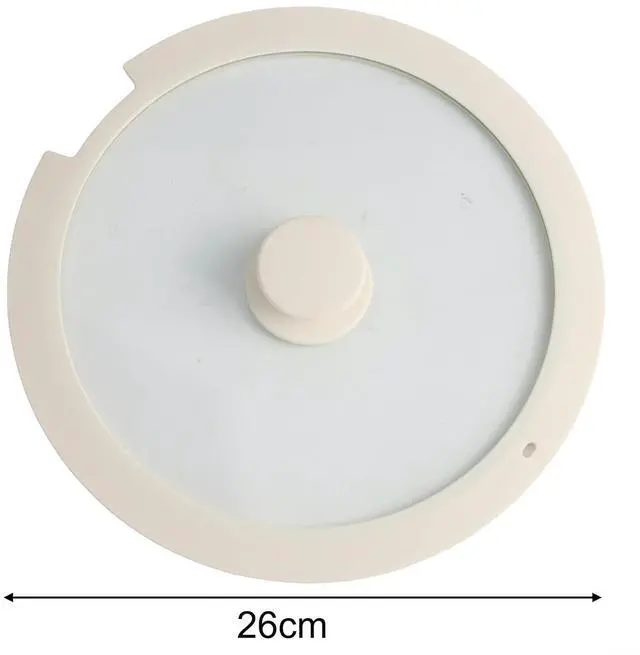 Alt view image 2 of 7 - Silicone Pot Lid With Tempered Glass Window,Heat-Resistant Anti-Spill Cover With Steam Vent And Anti-Scald Handle For Kitchen Cooking, 20Cm, White(B 26CM)