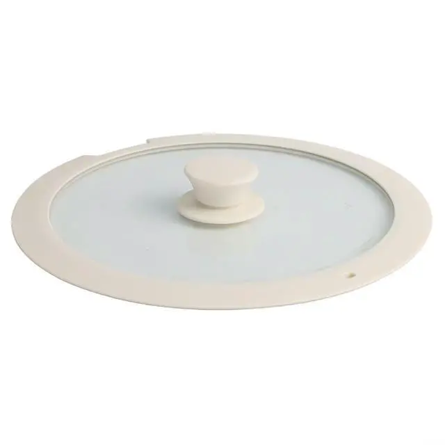 Alt view image 6 of 7 - Silicone Pot Lid With Tempered Glass Window,Heat-Resistant Anti-Spill Cover With Steam Vent And Anti-Scald Handle For Kitchen Cooking, 20Cm, White(B 26CM)