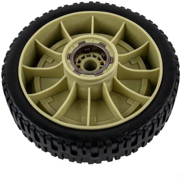 Main image of Lawn Mower Wheel for HRJ216 HR215 HR196, Self-Propelled Rear Wheel Replacement with Enhanced Traction, Plastic Hub for Easy Installation on Uneven Terrain, Gray, 1 Pack