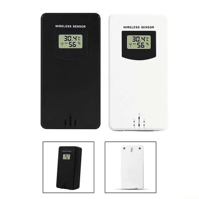 Alt view image 6 of 7 - Wireless Temperature and Humidity Sensor Weather Station, 433.92 MHz Radio Transmitter with LCD Display, White(White)