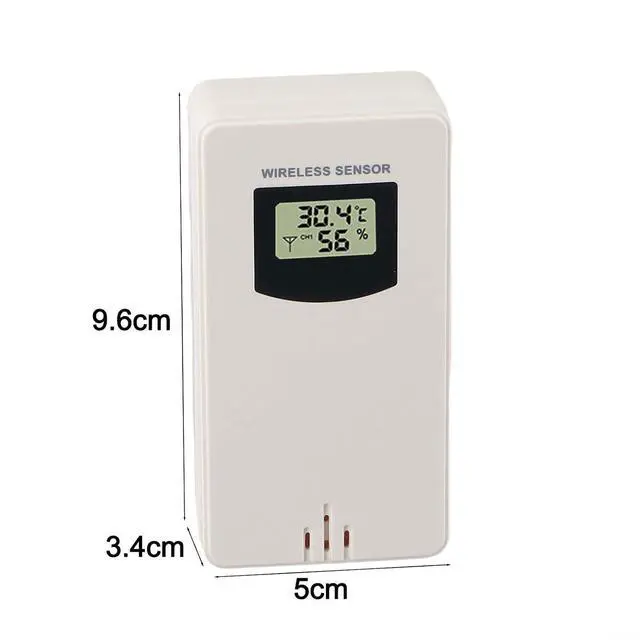 Alt view image 5 of 7 - Wireless Temperature and Humidity Sensor Weather Station, 433.92 MHz Radio Transmitter with LCD Display, White(White)
