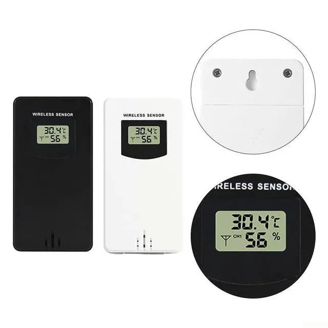 Alt view image 7 of 7 - Wireless Temperature and Humidity Sensor Weather Station, 433.92 MHz Radio Transmitter with LCD Display, White(White)