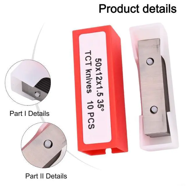 Alt view image 5 of 7 - 50X12x1.5mm 35 Degree Carbide Scraper Blades, Cutter Heads And Hand Hold Scraper, Reversible Rectangle Double Edged Blades For Cutting In Carpentry, Renovation