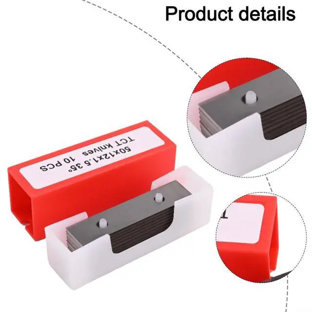 Alt view image 6 of 7 - 50X12x1.5mm 35 Degree Carbide Scraper Blades, Cutter Heads And Hand Hold Scraper, Reversible Rectangle Double Edged Blades For Cutting In Carpentry, Renovation