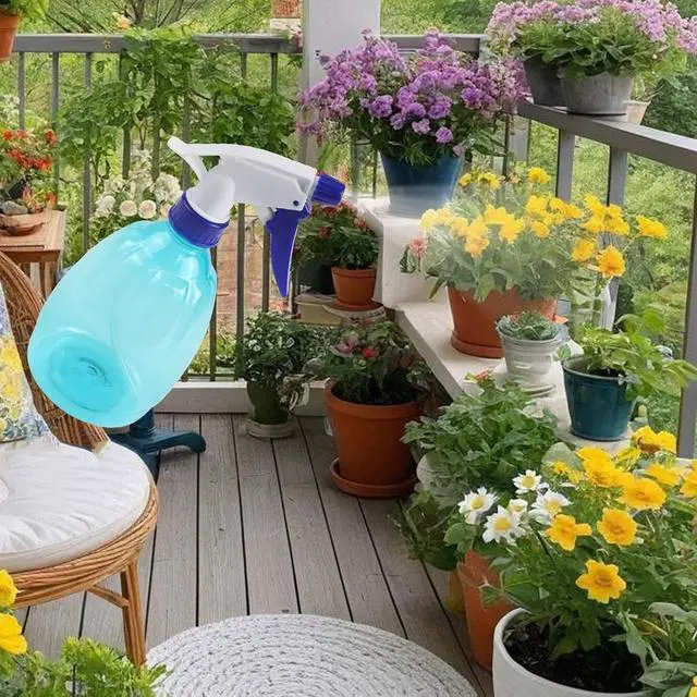 Alt view image 2 of 7 - Spray Bottle 500ml Clear Plastic Trigger Sprayer for Plants Cleaning Hair Essential Oils Mist Watering Can Garden Home Blue (Blue)