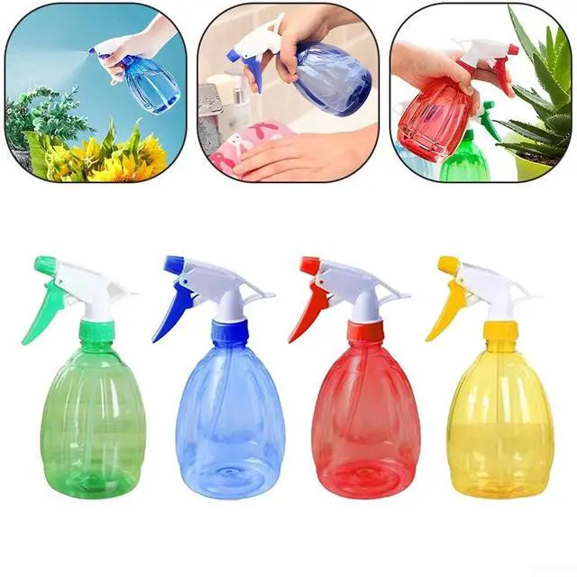 Alt view image 4 of 5 - Spray Bottle 500ml Clear Plastic Trigger Sprayer for Plants Cleaning Hair Essential Oils Mist Watering Can Garden Home Blue (Green)