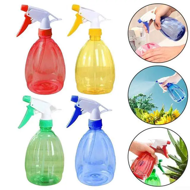 Alt view image 3 of 5 - Spray Bottle 500ml Clear Plastic Trigger Sprayer for Plants Cleaning Hair Essential Oils Mist Watering Can Garden Home Blue (Green)