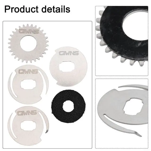 Alt view image 3 of 7 - For SLX Fishing Baitcasting Reel Drag Clicker Kit with Carbon Brake Pad, Gear Sprocket, Pressure Plate & Metal Washers, Right Hand Repair Parts, Black/Silver