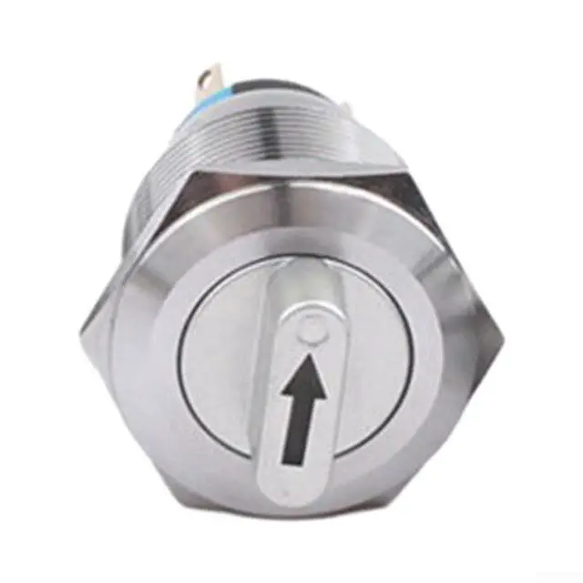 Alt view image 2 of 7 - 19mm Momentary Rotary Switch, 3 Position 2NO2NC 12-24V Selector Button with LED Light, IP66 IK09 Stainless Steel Metal Knob for CNC Machine Industry Equipment(white)