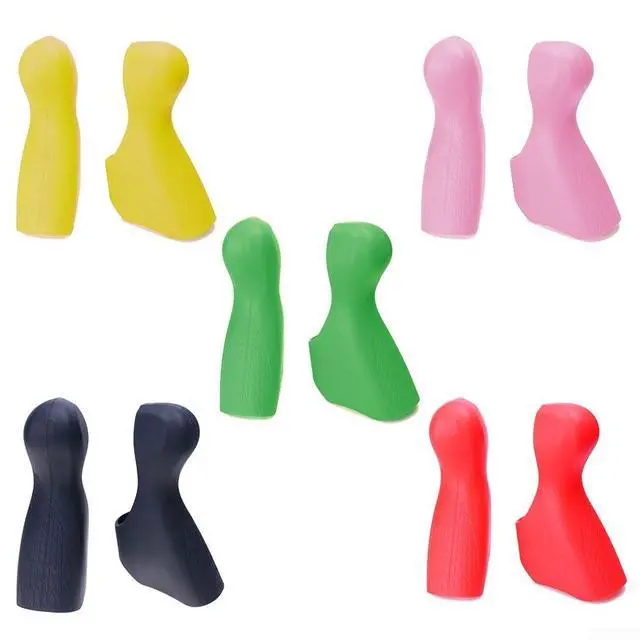 Alt view image 7 of 7 - 105 ST-6700 Brake Lever Hood Covers, Silica Gel Shifter Hoods For Road Bike 10 Speed, Anti-Slip Protective Grips (1 Pair)(Green)