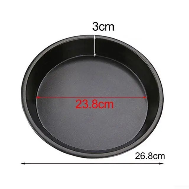 Alt view image 2 of 7 - Non-Stick Pizza Pan, 6-10 Inch Carbon Steel Baking Tray For Microwave Oven, Round Crisper Plate For Cooking Pizza, Meat, Fish, And Chicken, Black(E)