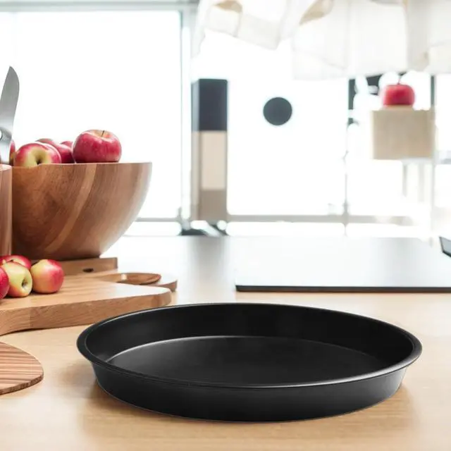 Alt view image 5 of 7 - Non-Stick Pizza Pan, 6-10 Inch Carbon Steel Baking Tray For Microwave Oven, Round Crisper Plate For Cooking Pizza, Meat, Fish, And Chicken, Black(E)