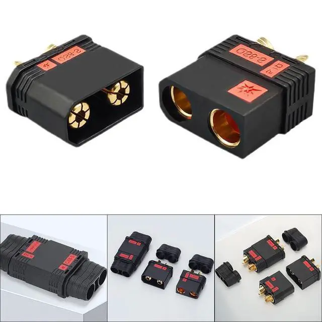 Alt view image 4 of 7 - QS8-S for battery Connector, 130A 600V High Current With Housing, 8-10AWG Wire Gauge, Black Nylon Shell For Industrial Equipment(male + female)