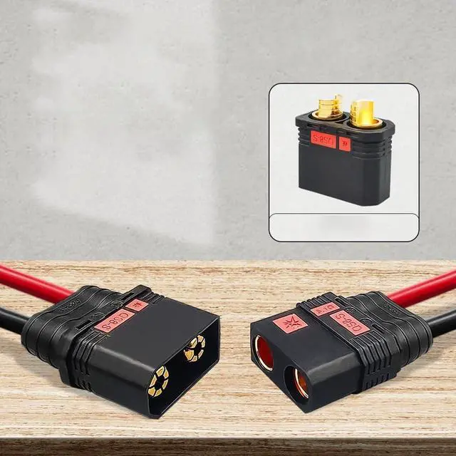 Alt view image 5 of 7 - QS8-S for battery Connector, 130A 600V High Current With Housing, 8-10AWG Wire Gauge, Black Nylon Shell For Industrial Equipment(male + female)