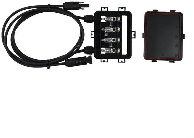 Main image of Solar PV Junction Box, 180-300W DC 1000V IP65 Waterproof for Double Sided Connector for Solar Panel, Black