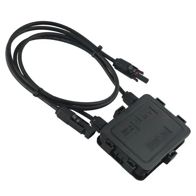 Alt view image 5 of 7 - Solar PV Junction Box, 180-300W DC 1000V IP65 Waterproof for Double Sided Connector for Solar Panel, Black