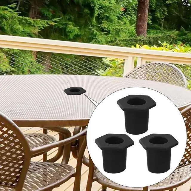 Alt view image 4 of 7 - 3 Pack Silicone Umbrella Hole Rings for Patio Tables, 1.8 Inch Black Grommets for Outdoor Garden Furniture, Weatherproof for STABILIZER Inserts (3pcs)