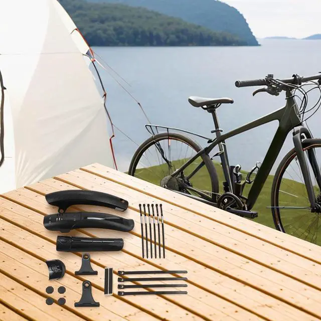 Alt view image 4 of 7 - Bicycle Mudguard For 26" 27.5" 29" Mountain Bikes, Adjustable Quick Release Front Rear For FENDER Set, Wide Tire Compatibility Up To 70Mm, Black ABS Mud Flap(rear+front)