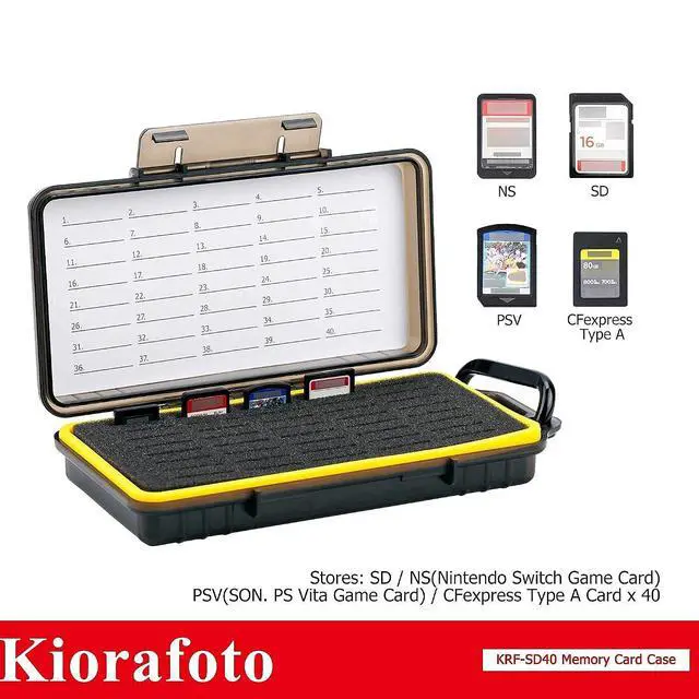 Alt view image 3 of 7 - 40 Slots Memory Card Case + 120 Count Card Labels: Camera Memory Card Holder Organizer with Memory Card Labels for SD SDHC SDXC Cfexpress Card