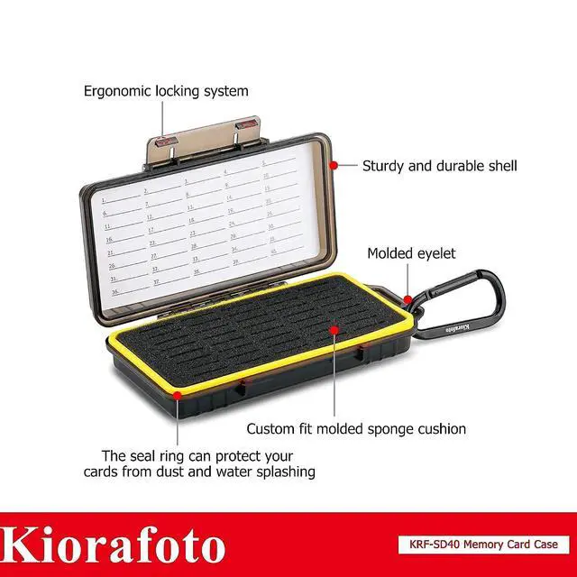 Alt view image 4 of 7 - 40 Slots Memory Card Case + 120 Count Card Labels: Camera Memory Card Holder Organizer with Memory Card Labels for SD SDHC SDXC Cfexpress Card