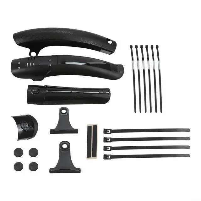 Alt view image 6 of 7 - Bicycle Mudguard For 26" 27.5" 29" Mountain Bikes, Adjustable Quick Release Front Rear For FENDER Set, Wide Tire Compatibility Up To 70Mm, Black ABS Mud Flap(rear+front)