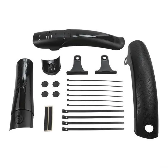 Alt view image 5 of 7 - Bicycle Mudguard For 26" 27.5" 29" Mountain Bikes, Adjustable Quick Release Front Rear For FENDER Set, Wide Tire Compatibility Up To 70Mm, Black ABS Mud Flap(rear+front)