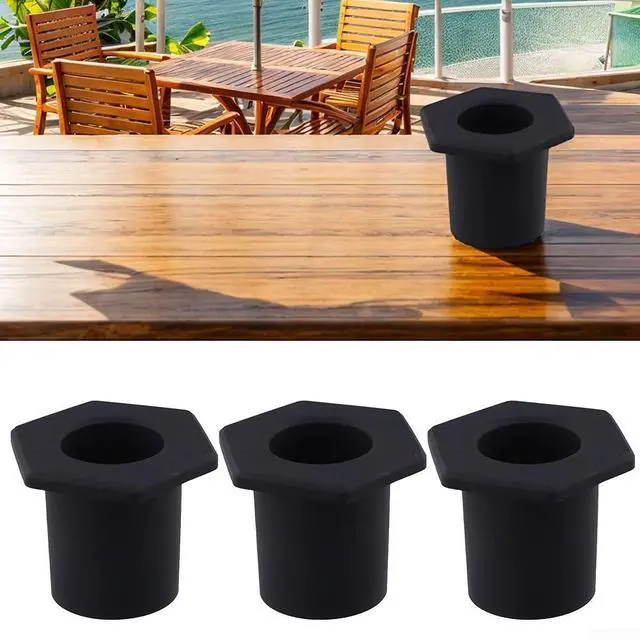 Alt view image 6 of 7 - 3 Pack Silicone Umbrella Hole Rings for Patio Tables, 1.8 Inch Black Grommets for Outdoor Garden Furniture, Weatherproof for STABILIZER Inserts (1pcs)
