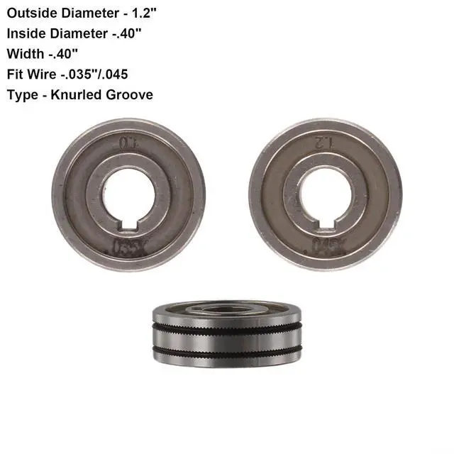 Alt view image 2 of 6 - MIG Welder Drive Rolls For .023, .030, .035, .045 Inch Wire, Wire Feed Roller With Knurled, V, And U Groove Profiles For Gas Shielded Welding Equipment(#8)