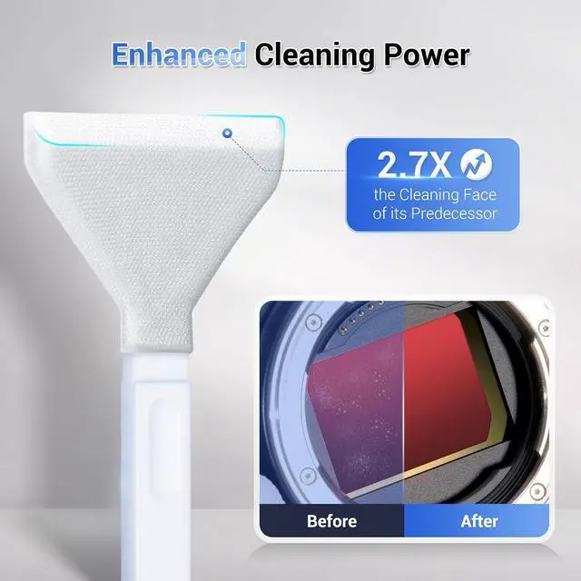 Alt view image 5 of 7 - Upgraded Camera Sensor Cleanning Kit with Bright Built in Light Cleaner Handle & 10PCS 24MM Full Frame Sensor Cleaning Swabs & Sensor Cleaning Solution for Full-Frame Sensor CCD and CMOS Sensors Clean