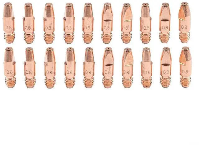 Main image of 20Pcs MIG Contact Tip For 36KD MB36 Welding Equipment, M8 x 30mm Copper Alloy Nozzle With Mirror Polished Surfaces, Low Resistance & High Heat Resistance(0.8mm)