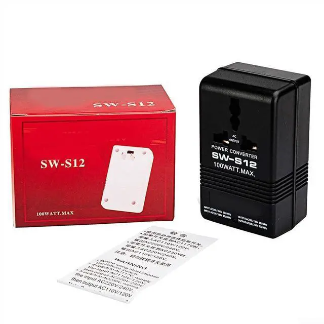 Alt view image 4 of 5 - 100W Step Up Down Voltage Converter Transformer, 110V/120V to 220V/240V AC Adapter for Travel, Black(SW-S12100W)