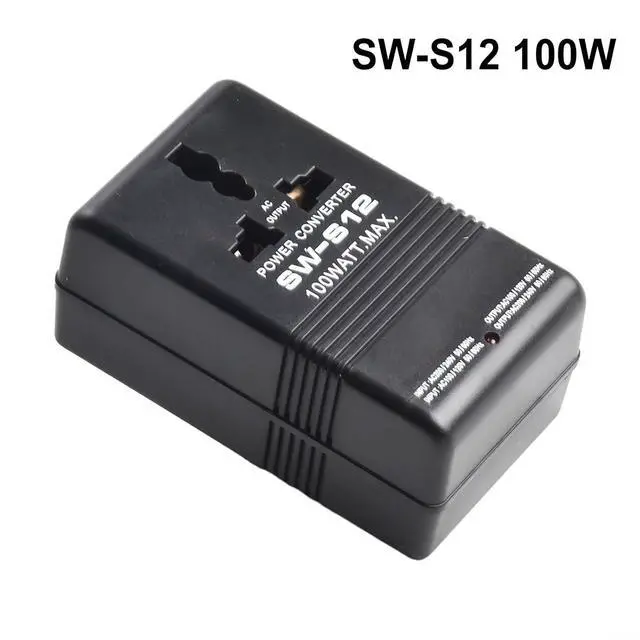 Alt view image 5 of 5 - 100W Step Up Down Voltage Converter Transformer, 110V/120V to 220V/240V AC Adapter for Travel, Black(SW-S12100W)