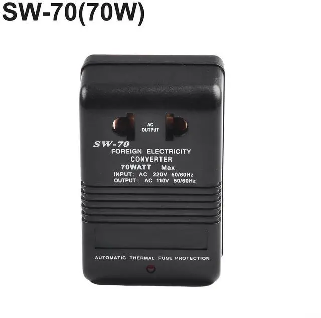 Alt view image 5 of 6 - 100W Step Up Down Voltage Converter Transformer, 110V/120V to 220V/240V AC Adapter for Travel, Black