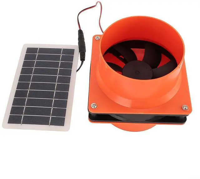 Main image of 12V Solar Powered for Exhaust Fan with 10W Panel, 4 Inch 130CFM Silent Ventilation for RV Boat Chicken Greenhouse Cabin Air Circulation Black