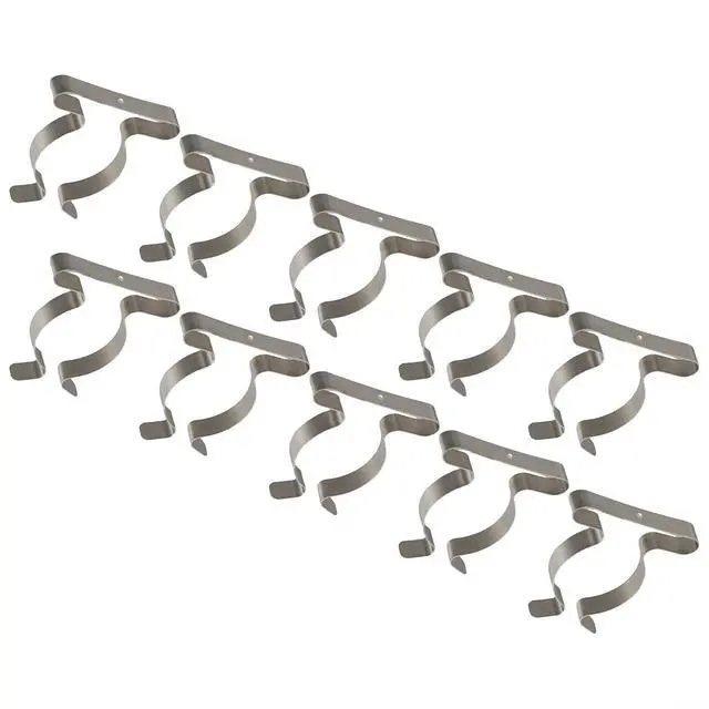 Alt view image 3 of 6 - 10Pcs Spring Terry Clips, Heavy Duty Manganese Steel Tool Holder, Wall Mount Garage Storage for Brooms, Rakes, Pipes, Silver(50mm)