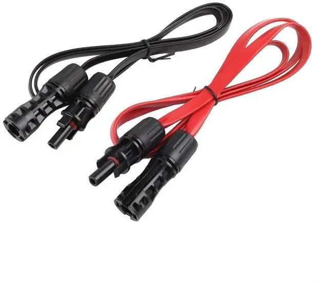 Main image of Solar Photovoltaic Cable 100Cm 4Mm² Flat Flexible Extension Cord With PV Connectors For Window Sash Balcony Door Solar Panel Installation Red Black