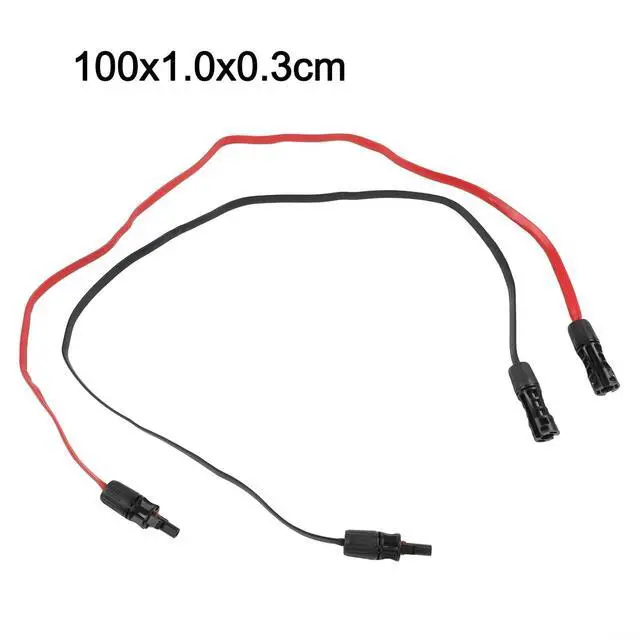 Alt view image 2 of 7 - Solar Photovoltaic Cable 100Cm 4Mm² Flat Flexible Extension Cord With PV Connectors For Window Sash Balcony Door Solar Panel Installation Red Black