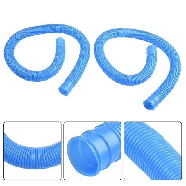 Alt view image 2 of 7 - Spiral Wound Pool Filter Hose 1.25 Inch Diameter 39 Inch Length Compatible With For 607 637 Pumps 330-1000 GPH Flexible PVC 2 Pack(blue)