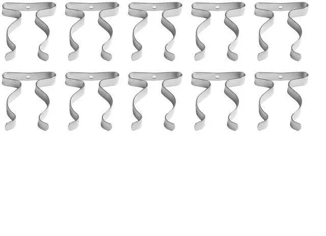 Main image of 10Pcs Spring Terry Clips, Heavy Duty Manganese Steel Tool Holder, Wall Mount Garage Storage for Brooms, Rakes, Pipes, Silver(32mm)