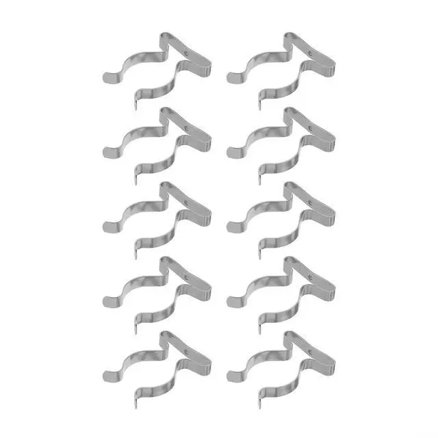 Alt view image 2 of 6 - 10Pcs Spring Terry Clips, Heavy Duty Manganese Steel Tool Holder, Wall Mount Garage Storage for Brooms, Rakes, Pipes, Silver(32mm)