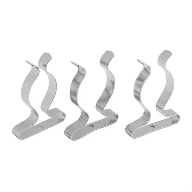 Alt view image 3 of 6 - 10Pcs Spring Terry Clips, Heavy Duty Manganese Steel Tool Holder, Wall Mount Garage Storage for Brooms, Rakes, Pipes, Silver(32mm)