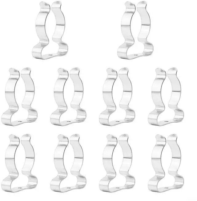 Main image of 10Pcs Spring Terry Clips, Heavy Duty Manganese Steel Tool Holder, Wall Mount Garage Storage for Brooms, Rakes, Pipes, Silver(28mm)