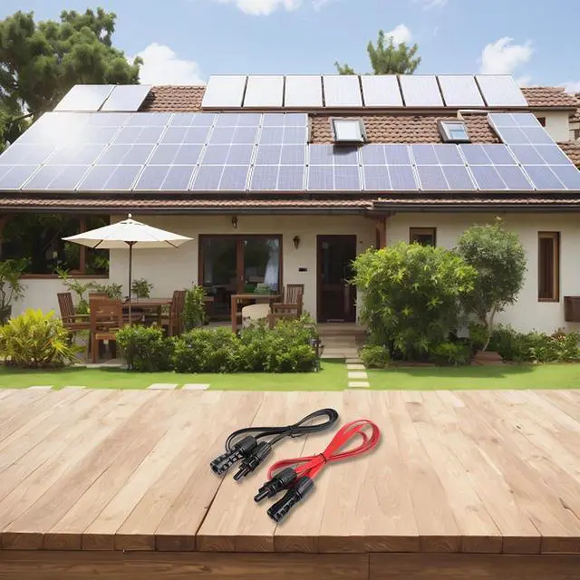 Alt view image 5 of 7 - Solar Photovoltaic Cable 100Cm 4Mm² Flat Flexible Extension Cord With PV Connectors For Window Sash Balcony Door Solar Panel Installation Red Black