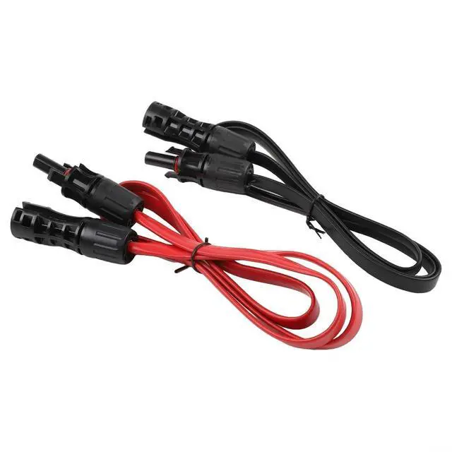 Alt view image 7 of 7 - Solar Photovoltaic Cable 100Cm 4Mm² Flat Flexible Extension Cord With PV Connectors For Window Sash Balcony Door Solar Panel Installation Red Black