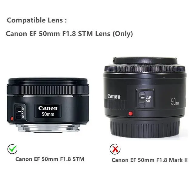 Alt view image 2 of 7 - Reversible Lens Hood Cover Shade for Canon EF 50mm F1.8 STM Lens Replaces Canon ES-68 Lens Hood Protector (Fits Canon EF 50mm F1.8 STM Version Only)