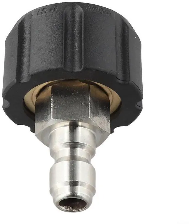 Main image of Quick Connect Male to M22 14 15 mm Female Pressure Washer Adapter 1/4 3/8 Inch for High Pressure Washer Parts Hose Fittings Silver and Black(1/4 QD male to M22 14mm female)