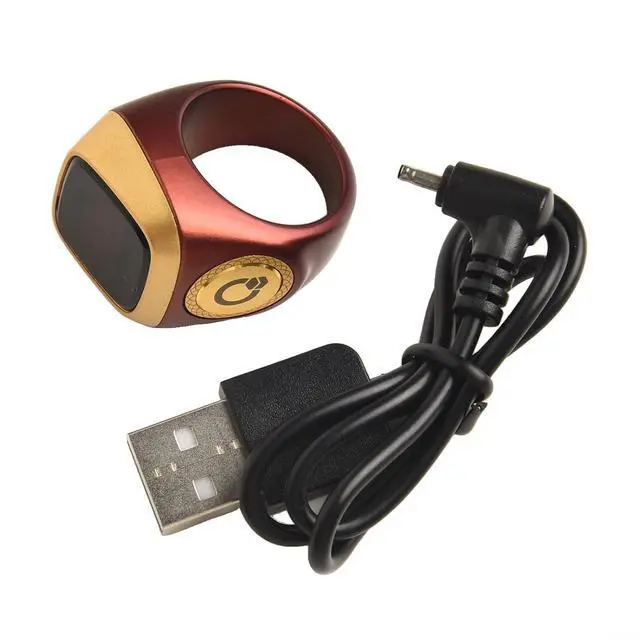 Alt view image 5 of 7 - IQibla Smart Ring Counter for Zikr & Prayer Times with OLED Display, Waterproof Digital Tasbih Counter with Vibration Reminder for Muslims, for iOS & for Android App, 40mAh 3-Day Battery(20mm Curry)
