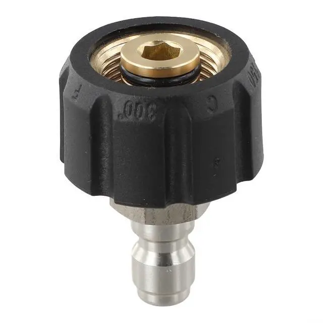 Alt view image 4 of 7 - Quick Connect Male to M22 14 15 mm Female Pressure Washer Adapter 1/4 3/8 Inch for High Pressure Washer Parts Hose Fittings Silver and Black(1/4 QD male to M22 14mm female)